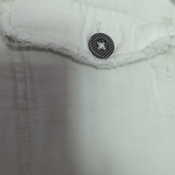 FREE PEOPLE Castaway White Denim Coverall Jumpsuit Size 6 - Picture 5 of 11